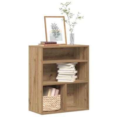 Boekenkast 60x30x71,5 cm bewerkt hout artisanaal eikenkleur