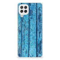 Samsung Galaxy A22 4G | M22 | Bumper Hoesje | Wood Blue
