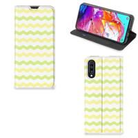 Samsung Galaxy A70 | Hoesje met Magneet | Waves Yellow