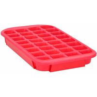 XL ijsblokjes vorm - 32 ijsklontjes - rood - 33 x 18 x 3.5 cm - rubber   -