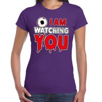 Halloween I am watching you verkleed t-shirt paars voor dames