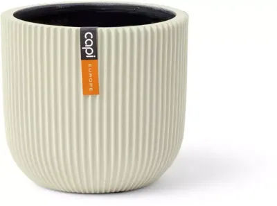 Capi nature groove bol bloempot 17x15 cm beige