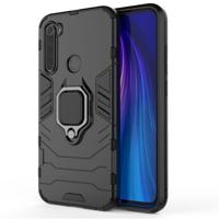 Voor Redmi Note8 Pro PC + TPU schokbestendige beschermhoes met magnetische ring houder (zwart)