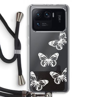 White butterfly: Xiaomi Mi 11 Ultra Transparant Hoesje met koord