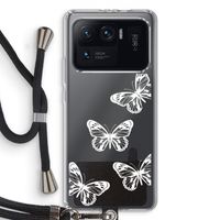 White butterfly: Xiaomi Mi 11 Ultra Transparant Hoesje met koord