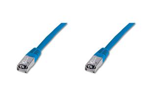 Digitus DK-1641-0025/B RJ45 Netwerkkabel, patchkabel CAT 6 S/FTP 0.25 m Blauw Vlambestendig, Snagless 1 stuk(s)