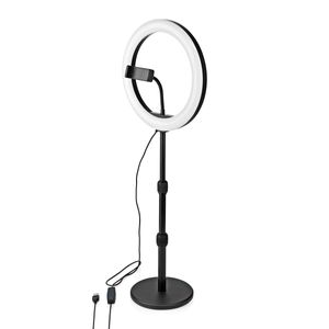 Ringlicht | 10 inch | 120 LED's | 2700 - 6700 K | Grondplaat | Zwart