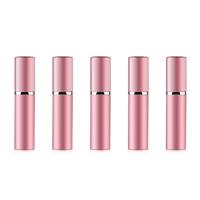 5 stuks portable mini hervulbare glas parfum fijne mist verstuivers met metallic exterieur 5ml (roze)