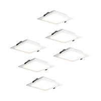 HOFTRONIC™ Set van 6 Virginia inbouwspots vierkant - 9 Watt 820 lumen - 2700K Warm wit - IP20 Stofdicht- 145x145mm - inbouwdiepte 25mm - Wit HOFTRONIC™ Set van 6 Virginia inbouwspots vierkant - 9 Watt 820 lumen - 2700K Warm wit - IP20 Stofdicht- 145x145mm - inbouwdiepte 25mm - Wit