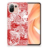 Silicone Back Case Xiaomi Mi 11 Lite | 11 Lite 5G NE Angel Skull Rood - thumbnail