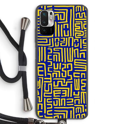 Majorelle Blue Print: Xiaomi Redmi Note 10 5G Transparant Hoesje met koord