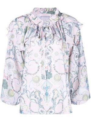 See by Chloé blouse volantée à imprimé baroque - Rose