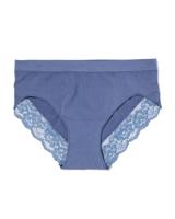 HEMA Dameshipster Naadloos Micro Met Kant Blauw (blauw)