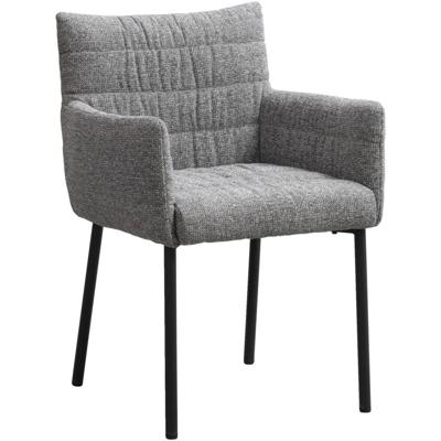 Leen Bakker - Eetkamerstoel Mees - Stof - Grijs - 60.5x62x86.5 Cm