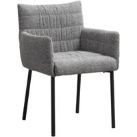 Leen Bakker - Eetkamerstoel Mees - Stof - Grijs - 60.5x62x86.5 Cm