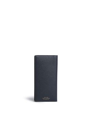 Smythson portefeuille pliant Panama en cuir - Bleu