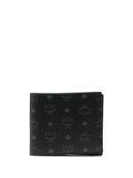 MCM petit portefeuille pliant à imprimé monogrammé - Noir