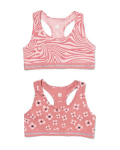 HEMA Kinder Croptops Stretch Katoen - 2 Stuks Oudroze (oudroze)