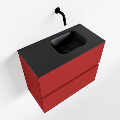 Toiletmeubel Mondiaz Ada | 60 cm | Meubelkleur Fire | Lex wastafel Urban Rechts | Zonder kraangat