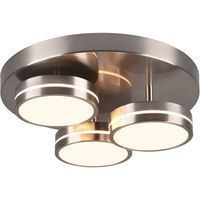 LED Plafondlamp - Plafondverlichting - Trion Franco - 25.5W - Warm Wit 3000K - 3-lichts - Dimbaar - Rond - Mat Nikkel - - thumbnail