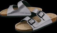 esmara Leren dames slippers (Metallic, 39)
