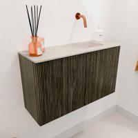 Toiletmeubel Mondiaz Joya Dlux | 70 cm | Meubelkleur Shadow | Faye wastafel Ostra Wasbak Rechts | Zonder kraangat(en)
