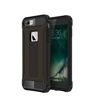 iPhone 7 Plus & 8 Plus robuust pantser TPU + Kunststof back cover Hoesje (zwart)