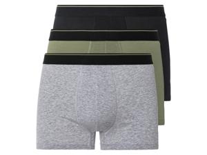 LIVERGY 3 heren boxers (L, Zwart/olijf/grijs)