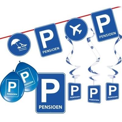 Pensioen / met de VUT themafeest pakket - blauw - verkeersbord - Feestartikelen versieringen