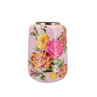 Vaas Flower Bouquet - lichtroze - metaal - 33 x 32 x 40 cm - bloemenvaas