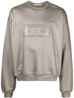 Alexander Wang sweat métallisé à logo embossé - Gris - thumbnail