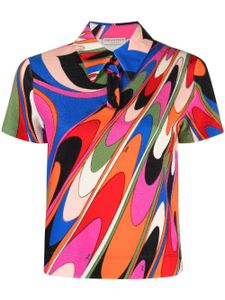 PUCCI polo à imprimé Iride - Bleu