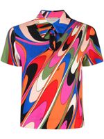 PUCCI polo à imprimé Iride - Bleu