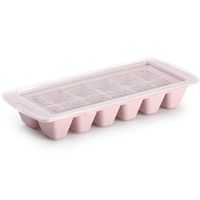 IJsblokjes/ijsklontjes maken kunststof bakje met afsluitdeksel roze 28 x 11 cm - thumbnail