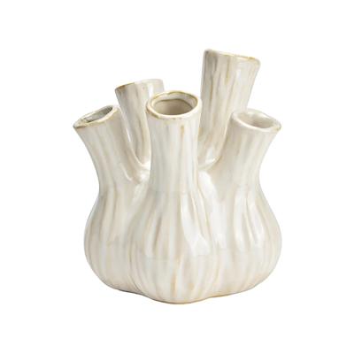 Wurm Tulpenvaas - wit - keramiek - 13 x 13 x 16 cm - bloemenvaas