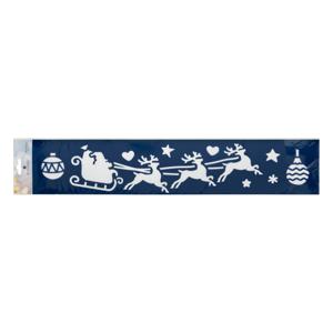 Kerst decoratie raamsjablonen - rendier slee - 60 x 12 cm -raamversiering