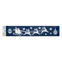 Kerst decoratie raamsjablonen - rendier slee - 60 x 12 cm -raamversiering - thumbnail