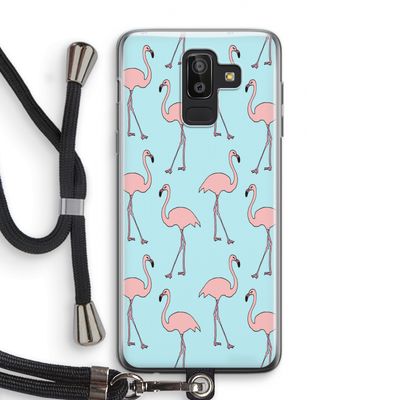 Anything Flamingoes: Samsung Galaxy J8 (2018) Transparant Hoesje met koord