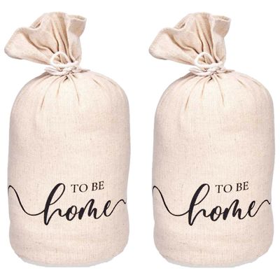 Deurstopper - 2x - 1 kilo - beige - canvas - To be home - D13 x H26