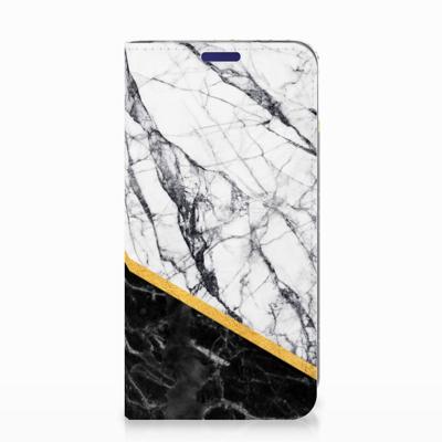 Samsung Galaxy S10e | Standcase | Marmer Wit Zwart - Origineel Cadeau Man Samsung Galaxy S10e | Standcase | Marmer Wit Zwart - Origineel Cadeau Man