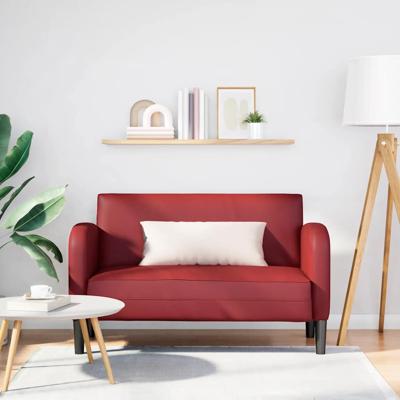 Loveseat bank 110 cm kunstleer wijnrood