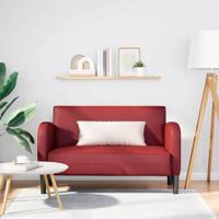 Loveseat bank 110 cm kunstleer wijnrood