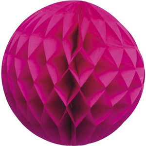 1x Papieren kerstballen fuchsia roze 10 cm kerstversiering
