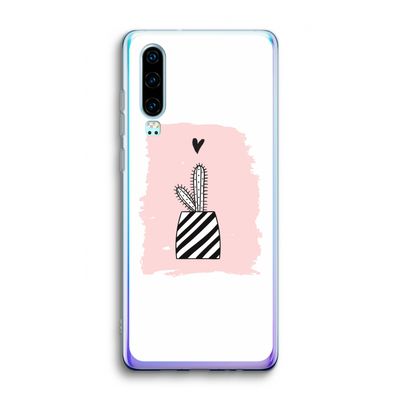 Zwart-wit cactus: Huawei P30 Transparant Hoesje