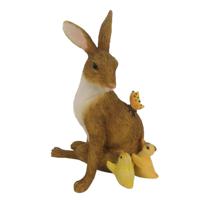 Clayre & Eef Bruine Decoratie konijn 10*7*13 cm 6PR3271