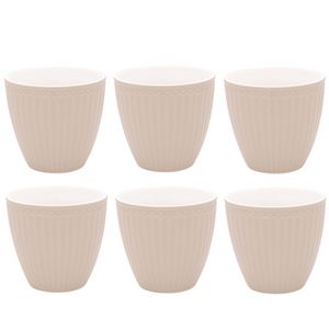 Set van 6x Stuks Beker (latte cup) GreenGate Alice creamy fudge 300ml Ø 10cm