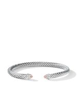 David Yurman bracelet Cable Classics en argent sterling serti de diamants et de morganite - thumbnail