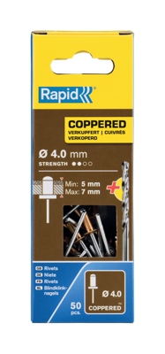Rapid Blindklinknagels Verkoperd | Ø4 x 10 mm | Incl. Boor | 50 Stuks - 5001462