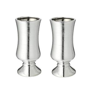 Set van 2x stuks bloemenvaas kelk zilver van keramiek 24 cm