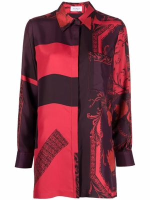 Ferragamo chemise à imprimé baroque - Rouge